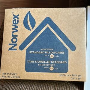 Norwex Grey Microfiber Pillowcases with BagLock